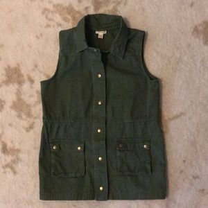 Women’s Green Military Vest